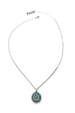 Necklace Pendant By Mariana Dancing the Night Away Coll. Elegant Floral Jet Black and Montana Blue Swarovski Crystals - Image 3