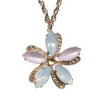 Mariana Necklace Pendant Timeless Pink Opal, White Opal, & Silk Austrian Crystals Afternoon Delight Songbook Coll. - Image 2