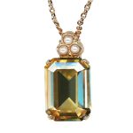 Mariana Necklace Pendant Elegant Golden Shadow & Cream Pearl Austrian Crystals Butter Pecan A La Mode Coll. - Image 3