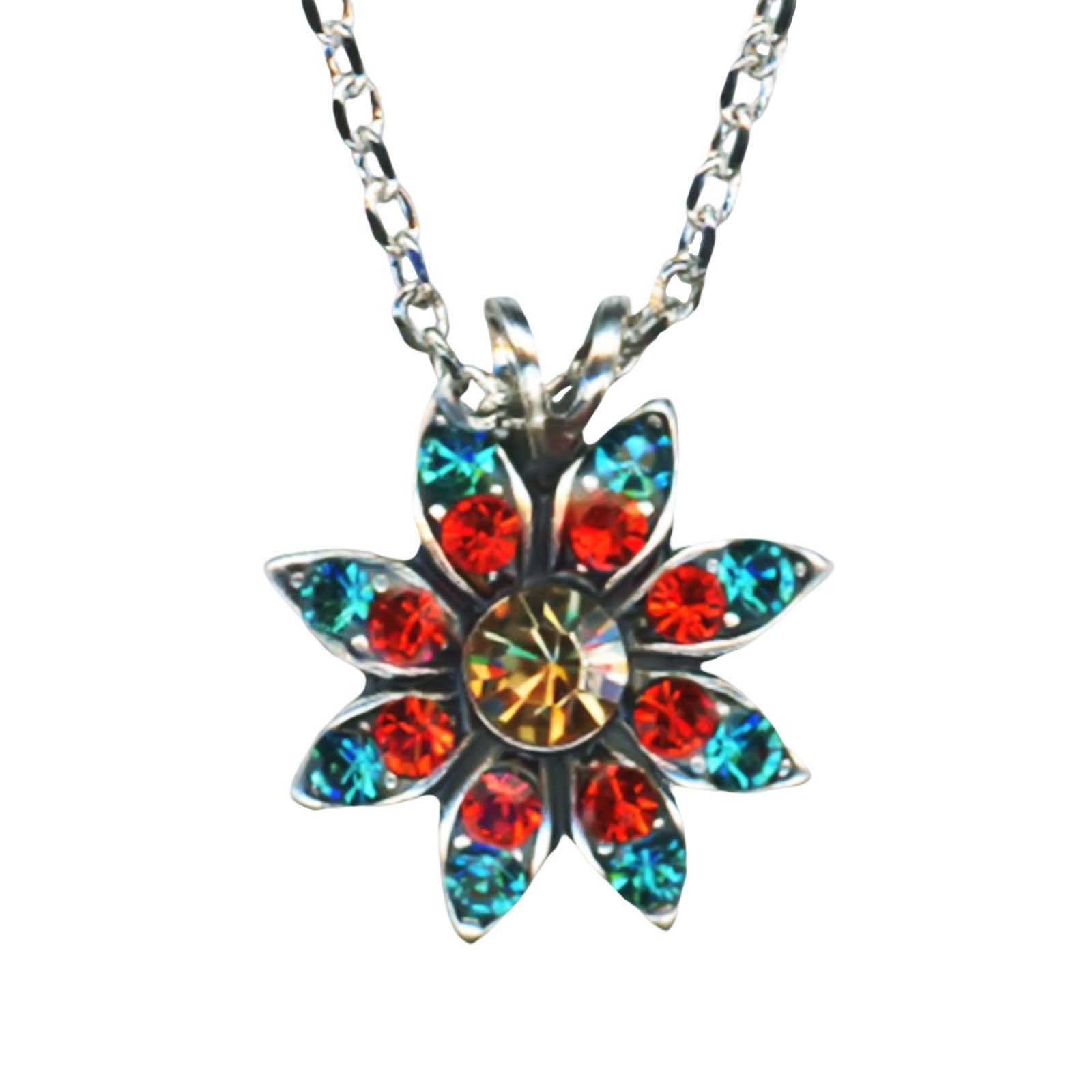 N-5227-1-1111-SP(1) Mariana Necklace Pendant Fab Red, Teal, & Golden Shadow Austrian Crystals Tinsel Winter Wonderland Coll. - Image 1