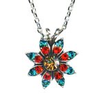 Mariana Necklace Pendant Fab Red, Teal, & Golden Shadow Austrian Crystals Tinsel Winter Wonderland Coll. - Image 2