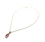 Mariana Necklace Pendant Adorable Lt Rose & Pacific Opal Austrian Crystals My Treasures Coll. - Image 3