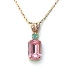 Mariana Necklace Pendant Adorable Lt Rose & Pacific Opal Austrian Crystals My Treasures Coll.