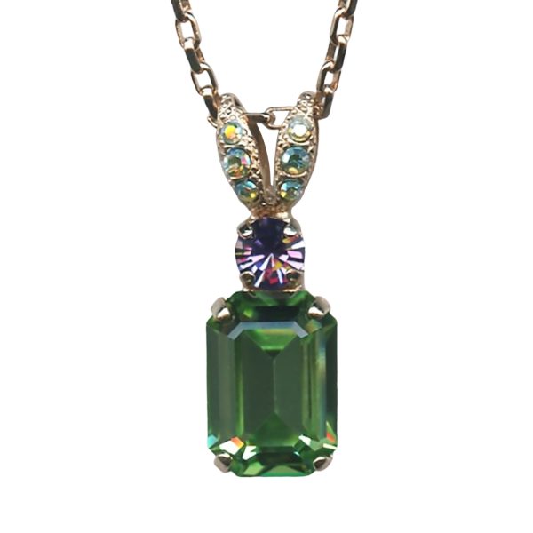 Mariana Necklace Pendant Precious Peridot, Tanzanite, & AB Austrian Crystals My Treasures Coll.