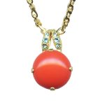 Mariana Necklace Pendant Luxurious Coral & Aquamarine Austrian Crystals Serengeti Africa Coll. - Image 2