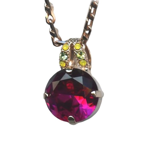 Mariana Necklace Pendant Glamorous Fuchsia, Yellow Opal, & Peridot Austrian Crystals Cuba Caribbean Life Coll.