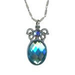 Mariana Necklace Pendant Beautiful Frosted Blue & Aqua Blue Austrian Crystals Periwinkle Cocktail Hour Coll.
