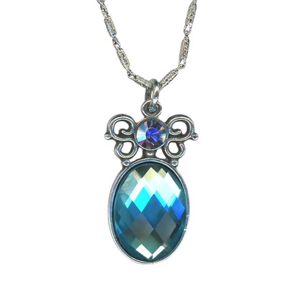 Mariana Necklace Pendant Beautiful Frosted Blue & Aqua Blue Austrian Crystals Periwinkle Cocktail Hour Coll.