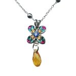 Mariana Necklace Pendant Stunning Floral Multi-Colored Austrian Crystals Fantasy Nirvana Coll.