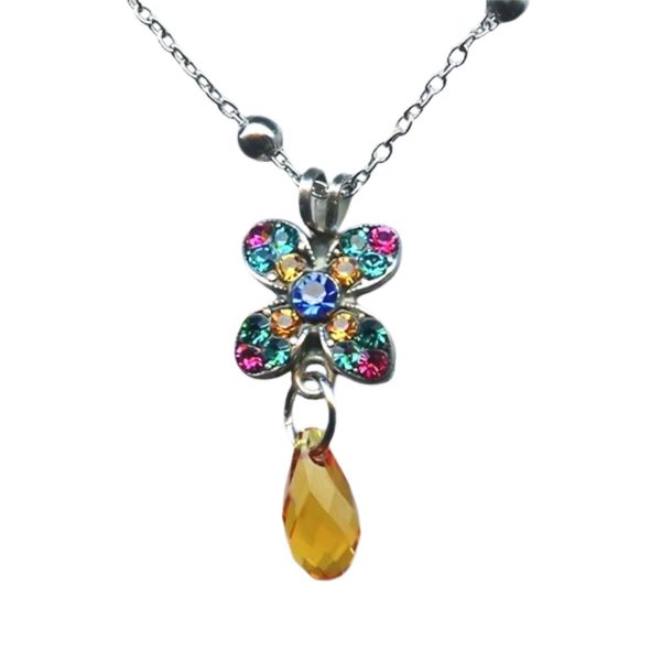 Mariana Necklace Pendant Stunning Floral Multi-Colored Austrian Crystals Fantasy Nirvana Coll.