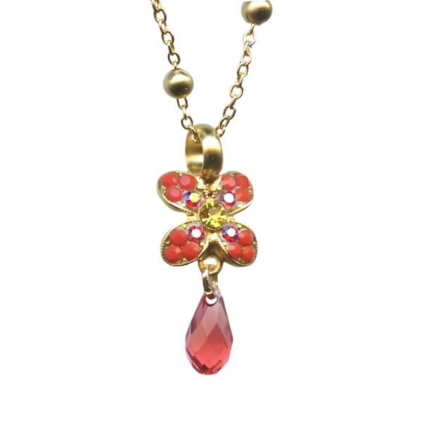 Mariana Necklace Pendant Glamorous Shades of Orange Austrian Crystals Silk Road Coll.