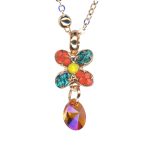 Mariana Necklace Pendant Sassy Blue Zircon, Coral, Yellow Opal, & Sun Austrian Crystals Masai Africa Coll. - Image 2