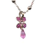 Necklace Pendant By Mariana Woman Fuchsia and Rose Swarovski Crystals