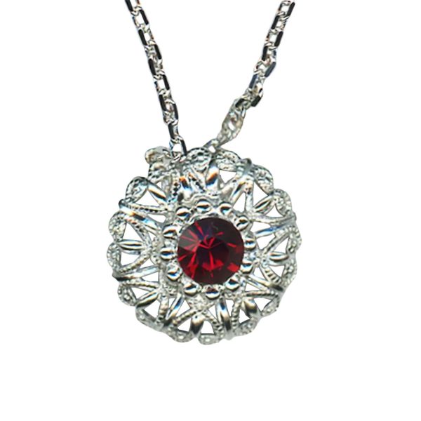 Mariana Necklace Pendant Floral Siam Austrian Crystals My Treasures Coll.