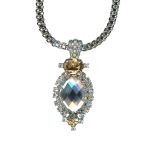 Mariana Necklace Pendant Elegant Clear, Golden Shadow & Cream Pearl Austrian Crystals Butter Pecan A La Mode Coll. - Image 3