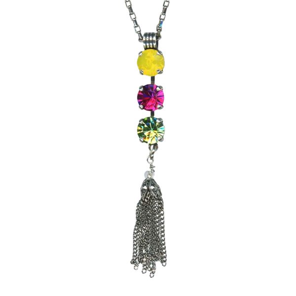 Mariana Necklace Pendant Lovely Fuchsia, Yellow Opal, & Peridot Austrian Crystals Cuba Caribbean Life Coll.