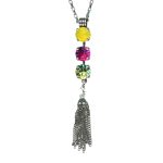 Mariana Necklace Pendant Lovely Fuchsia, Yellow Opal, & Peridot Austrian Crystals Cuba Caribbean Life Coll. - Image 3