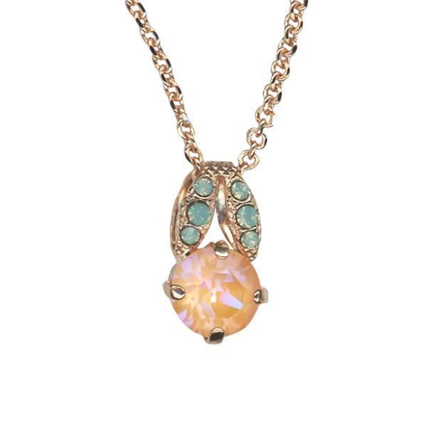 Mariana Necklace Pendant My Treasures Coll. Shimmering Sun Kissed Peach & Pacific Opal Austrian Crystals