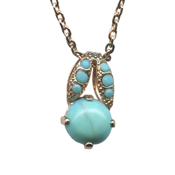 Mariana Necklace Pendant Charming Howlite Chinese Turquoise Mineral Austrian Crystals My Treasures Coll.