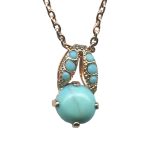 Mariana Necklace Pendant Charming Howlite Chinese Turquoise Mineral Austrian Crystals My Treasures Coll. - Image 3