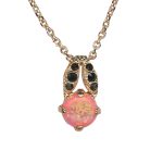 Mariana Necklace Pendant Precious Salmon Pink SO Mineral & Jet Austrian Crystals Magic Once Upon A Mariana Coll. - Image 2