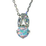 Necklace Pendant By Mariana Woman Lustrous Mint Green Synthetic Opal Mineral - Image 3