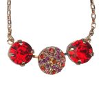 Mariana Necklace Pendant Sophisticated Siam, Fuchsia, Tangerine, & Padparadscha Austrian Crystals Sorbet Delight Winter 2021 Coll.