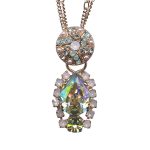 Mariana Necklace Pendant Shimmering Clear, Luminous Green, Pink Opal, Pearl, & Pacific Opal Austrian Crystals Cocktail Hour Coll. - Image 2