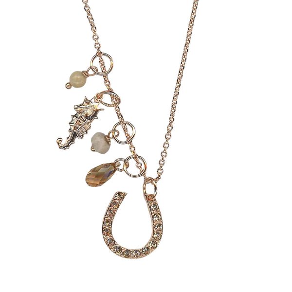 Mariana Necklace Pendant Elegant Riverstone Mineral, Lt Colorado Topaz, & Golden Shadow Austrian Crystals Out Of Africa Winter 2021 Coll.
