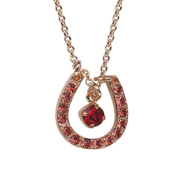 Necklace Pendant By Mariana Woman Alluring Padparadscha and Siam Swarovski Crystals