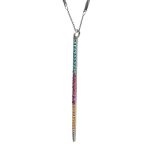 Mariana Necklace Pendant Fab Blue Zircon, Fuchsia, & Sun Austrian Crystals Masai Africa Coll. - Image 2