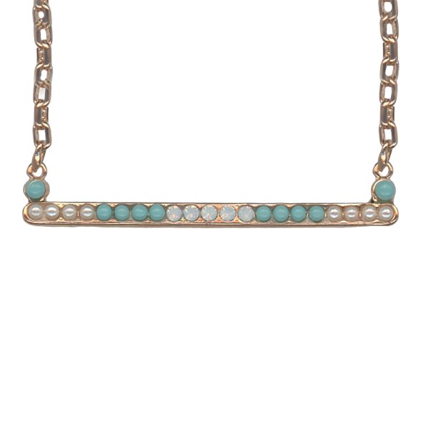 Mariana Necklace Pendant Gorgeous Turq, White Opal & Cream Pearl Austrian Crystals New Moon Mystique Winter 2019 Coll.