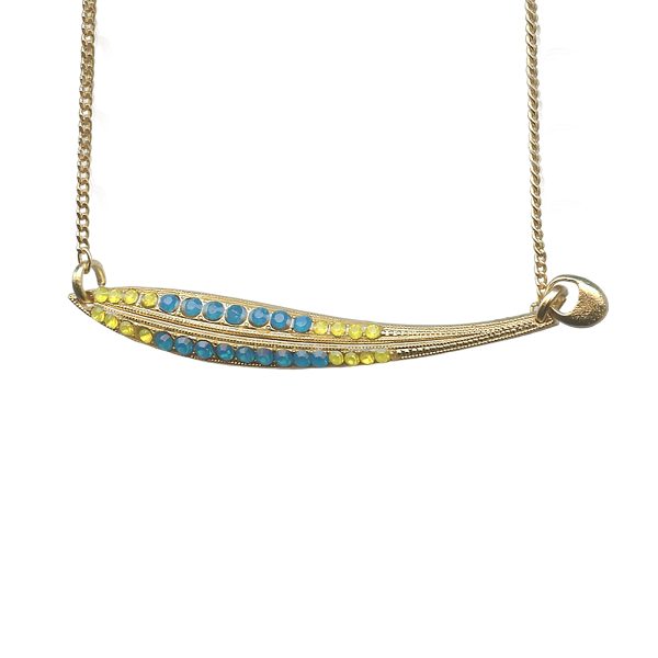 Mariana Necklace Pendant Beautiful Yellow Opal & Caribbean Blue Opal Austrian Crystals Kokomo Songbook Coll.