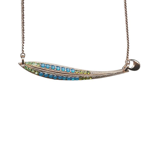 Mariana Necklace Pendant Gorgeous Caribbean Blue Opal, Peridot & Olivine Austrian Crystals Caprioska Cocktail Hour Coll.