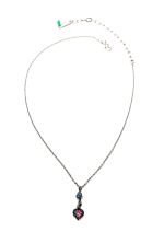 Necklace Pendant By Mariana Woman Charming Emerald and Topaz Swarovski Crystals - Image 4