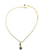 Necklace Pendant By Mariana Woman Classy Grey and Aqua Swarovski Crystals - Image 3