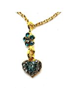 Necklace Pendant By Mariana Woman Classy Grey and Aqua Swarovski Crystals