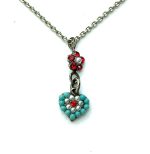 Mariana Necklace Pendant Fabulous Siam, Pearl, & Turq Austrian Crystals Happiness Joy Of Life Coll.