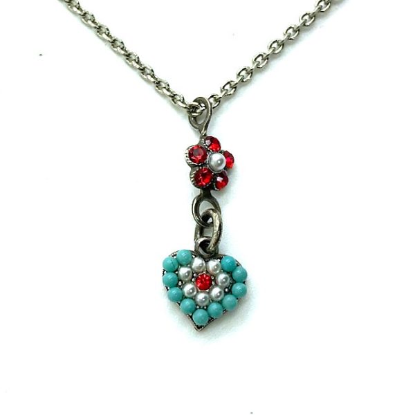 Mariana Necklace Pendant Fabulous Siam, Pearl, & Turq Austrian Crystals Happiness Joy Of Life Coll.