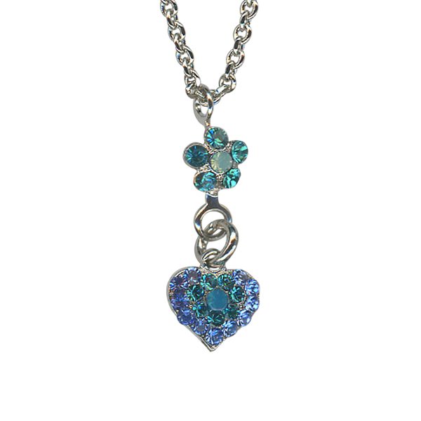 Mariana Necklace Pendant Lustrous Pacific Opal, Sapphire, Caribbean Blue Opal & Blue Zircon Austrian Crystals Serenity Joy Of Life Coll.