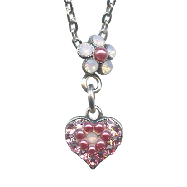 Mariana Necklace Pendant Sassy Lt Rose, Pink Pearl & Rose Opal Austrian Crystals Caribbean Life Coll.