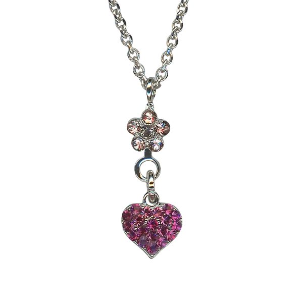 Mariana Necklace Pendant Fab Fuchsia & Lt Rose Austrian Crystals Mystique Caribbean Life Coll.
