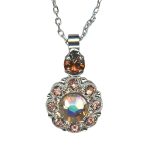 Mariana Necklace Pendant Floral Sun Kissed Horizon, Peach & Lt Smoked Topaz Austrian Crystals Meadow Brown My Butterfly Coll. - Image 3