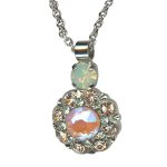 Mariana Necklace Pendant Lovely Chrysolite Opal, Peridot, Sun Kissed Peach & Lt Peach Austrian Crystals My Treasures Coll. - Image 3
