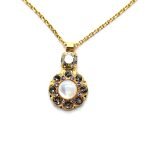 Necklace Pendant By Mariana Woman Adorable Clear and Cream Pearl Swarovski Crystals