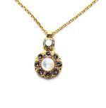 Necklace Pendant By Mariana Woman Adorable Clear and Cream Pearl Swarovski Crystals