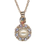 Necklace Pendant By Mariana Joy Of Life Coll. Shimmering Violet and Pearl Swarovski Crystals