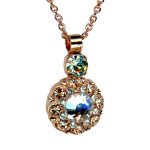 Mariana Necklace Pendant Shimmering Clear, Peach & Peridot Austrian Crystals My Treasures Coll. - Image 2