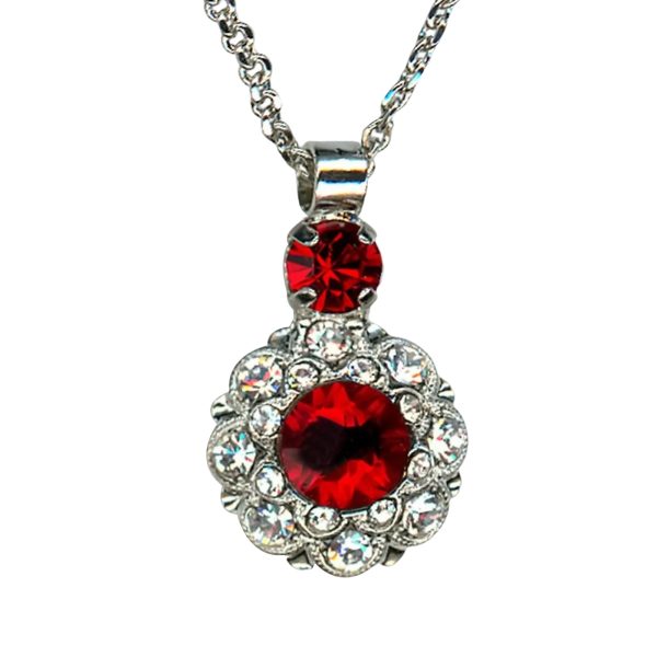 Mariana Necklace Pendant Precious Clear & Siam Austrian Crystals My Treasures Coll.
