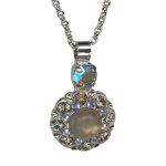 Mariana Necklace Pendant Timeless Serpentine Mineral & AB Austrian Crystals My Treasures Coll.
